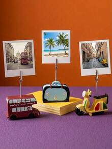 Joivida Giá đỡ giấy ghi chú bằng nhựa kiểu cổ điển dễ thương, vật trang trí bàn làm việc sáng tạo đáng yêu, kẹp ghi chú du lịch, bảng tin nhắn kiểu Anh cổ điển, kẹp giấy ảnh, kẹp ghi chú, kẹp giấy trang trí bàn làm việc, giá đựng thẻ để bàn kiểu cổ điển với hình xe buýt hai tầng, vali, ống hộp thư, xe máy, trang trí hoạt hình, thích hợp cho văn phòng, nhà cửa, du lịch và trang trí tiệc, giá đựng ghi chú và hình ảnh, món quà hoàn hảo cho bạn bè. - Nhiều màu - Xem 4