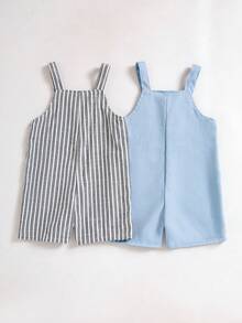 SHEIN Bộ áo liền quần mùa hè cho bé trai - Nhiều màu - Xem 2