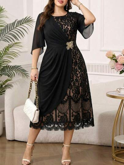 Reflora Plus Size Women Elegant Party Lace Patchwork Dress
Summer Dresses For Women,Summer Outfits For Women, Spring Outfit Women,Spring Clothes Women, Spring Dress Women,Easter Dress Women,Festival Dresses,Festival Outfits For Women,Elegant Dresses For Party, Elegant Party Dresses For Women,Beach Outfit For Women,Wedding Guest Dress For Women, Wedding Party Dress, Weddings & Events,Luxury Evening Dresses For Weddings, Bridesmaid Dress, Dress For Wedding Guest, Graduation Dress For Women, Graduation Outfit For Mother,Graduation Ceremony,Going Out,Prom Dresses, Ball Gown,Birthday Outfits For Women, Birthday Dresses For Women,Elegant Dresses For Women,Elegant Dresses For Party, Elegant Dresses For Ladies,Elegant Long Dress,Casual Long Dress,Holiday Outfits For Women, Summer Holiday Outfits,Vacation Dresses,Luxury Evening Dresses For Women,Luxury Evening Dresses For Weddings, Formal Dresses For Women,Mother Of Groom Dress,Teal Dress Plus Size