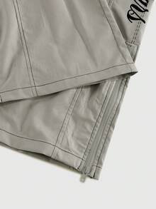 PAVTROS 男士时尚两件套：方领拉链长袖衬衫，松紧腰开衩裤，简约奢华套装，轻盈运动风，时尚活力，休闲个性，适合日常穿着、派对、旅行、节日礼物等场合。男士宽松版型，最佳选择，适合送给男友、夏季、度假、Y2K、复古、朋友等。 - 灰色 - 查看 6