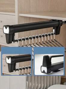 Space-Saving Retractable Pants Hanger - Metal Material, Multifunctional Wardrobe Organizer - Suitable For Suits, Jackets, Tops, Etc., Clothes Dryer - Multicolor - View 7