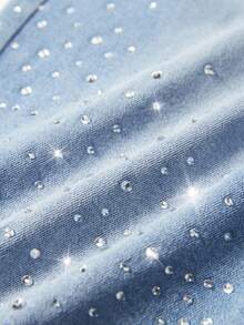 ROMWE MEN Street Life Men's Rhinestone Decorated Casual Jeans - Baby Blue - View 7