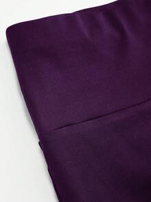 SHEIN LUNE Plus Size High Waist Fold-Over Cargo Running Shorts With Pockets, Tummy Control & Butt Lifting - Purple - View 6