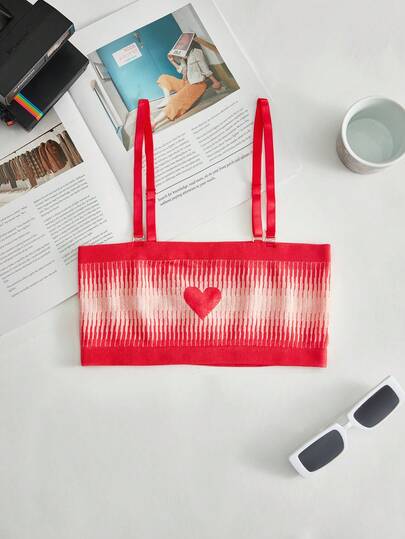 Ocili 女士心形印花渐变色时尚吊带文胸