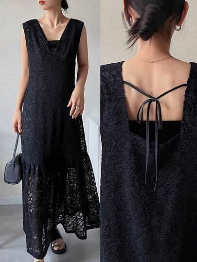 FRIFUL 女士露背蝴蝶结装饰全印花睡袍