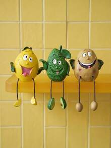 Joivida 1件，菠萝、香蕉、柠檬、橙子等水果造型可爱雕塑摆件，适合摆放在玄关书架、书桌、客厅茶几，也可用于情人节、感恩节、圣诞节、丰收节等节日装饰。 - 多色 - 查看 1