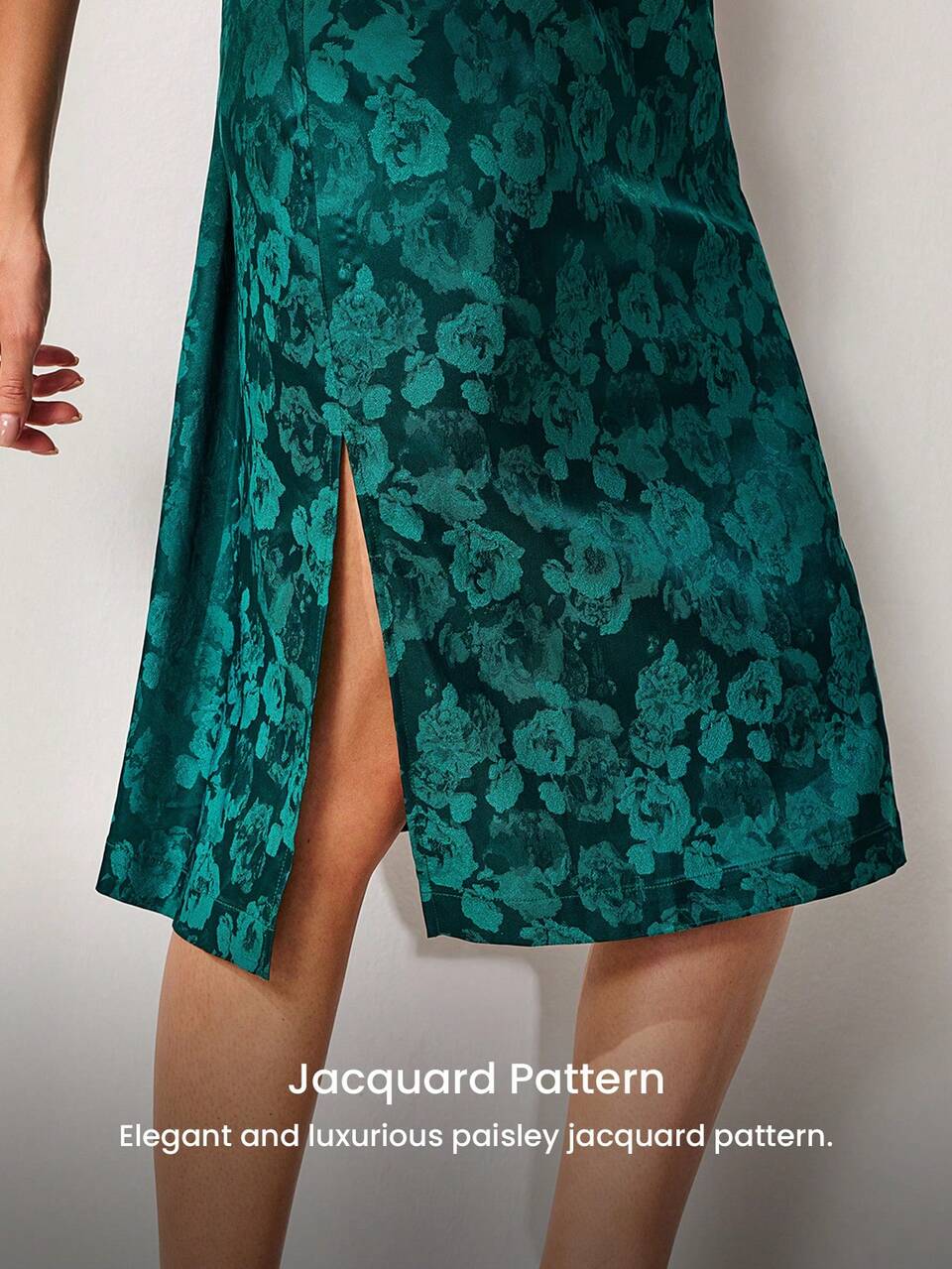 Damen süßes feminines grünes leichtes Satin-Schlafkleid - lockerer Schnitt Hemdenstil Nachthemd süße Nachtwäsche Boyfriend Pyjama Kleider