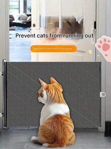 Retractable Pet Gate For Puppy Cats, Expandable Mesh Safety Fence, No Drilling Easy Mount Barrier For Stairs Corridor Porch, Indoor Outdoor Use - Multicolor - View 6
