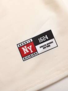 SHEIN 女童V领条纹数字印花短袖T恤 - 彩色 - 查看 4