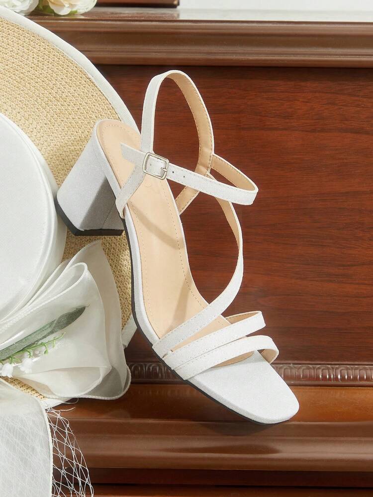 CUCCOO HITCHD New Summer Square Toe Thick Heel Comfortable Non-Slip Elegant Versatile Women High Heel Sandals