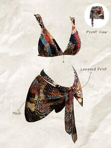 Elavelle 女士随机印花系带罩衫，春夏款 - 彩色 - 查看 1