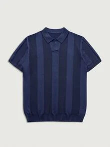 Courvante Men's Everyday Casual Knit Sweater, Suitable For Work And Commute Polo Shirt For Men, Golf, Summer, Father's Day Gift - Royal Blue - View 3
