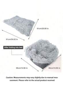 Giường ấm áp cho mèo vào mùa đông, ổ ngủ sang trọng nhiều hình dạng mới cho mèo/chó, và giường ngủ ấm cúng cho thú cưng. - Xám - Xem 2