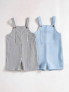 SHEIN Bộ áo liền quần mùa hè cho bé trai - Nhiều màu - Xem 1