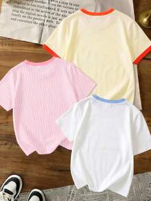 少女休闲卡通印花T恤，夏季 - 彩色 - 查看 2