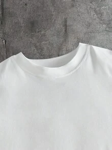 AXEPEAK Men's Graphic Print Round Neck Short Sleeve Casual T-Shirt - White - View 4
