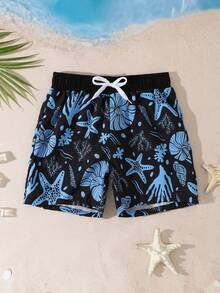 Quần bơi nam có dây rút ở eo, họa tiết cây nhiệt đới. - Nhiều màu - Xem 1