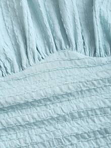 Sweetra 女士新款时尚百搭束腰无袖吊带针织上衣+连体裤 - 青碧色 - 查看 6