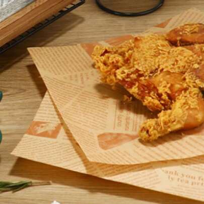 50/100pcs Oil-Absorbing And Grease-Proof Paper For Kitchens, Frying Paper For French Fries, Baking Paper, Hamburger Paper, Air Fryer Paper,Grease-Proof Paper.