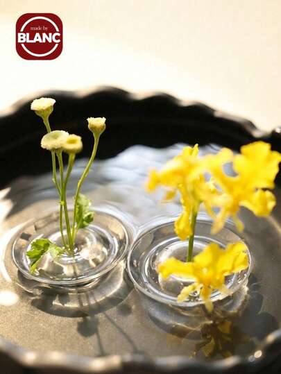 Madebyblanc 10Pcs Wabi-Sabi Style Floating Flower Vase | Large/Small Size Hydroponic Flower Arrangement Vessel | Floating Water Planter For Rose Carnation Daisy Home Living Room Decor