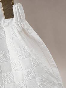 青少年新款夏季度假风休闲衬衫短裤套装，时尚百搭简约两件套 - 白色 - 查看 4