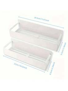 1/2pcs Magnetic Side Storage Rack Set For Fridges And Washing Machines - Easy No-Drill Installation, Sleek Black Metal Finish, Wall-Mounted Spice Organizer, Perfect For Laundry Essentials - Multicolor - View 3