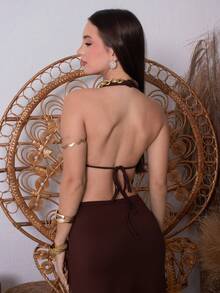 Duda Rubert Trang phục hai mảnh dành cho phụ nữ mặc hàng ngày - Cà phê nâu - Xem 5