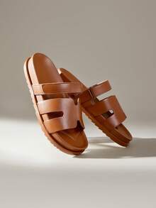 HighSole 休闲时尚百搭日常简约女士平底凉鞋 - 棕色 - 查看 6