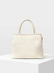 PREMIUM FASHION ALLIGATOR PATTERN HANDBAG - Beige crocodile pattern - View 4