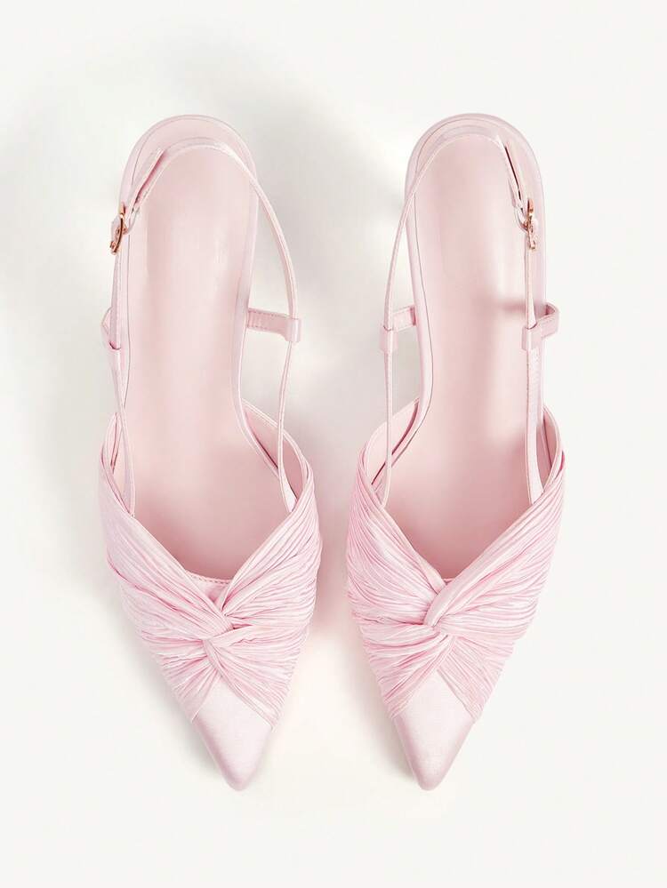 CUCCOO CHICEST Women's Shoes Kink Design Pink Pointed Fashion Everyday Versatile Elegant High Heels - Pink satin - View 3