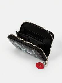 Betty Boop x SHEIN 1815557 1 Piece, Star Wing Lip Design Minimalist Style Zipper Coin Wallet, Suitable For Women - Black 2 - View 5