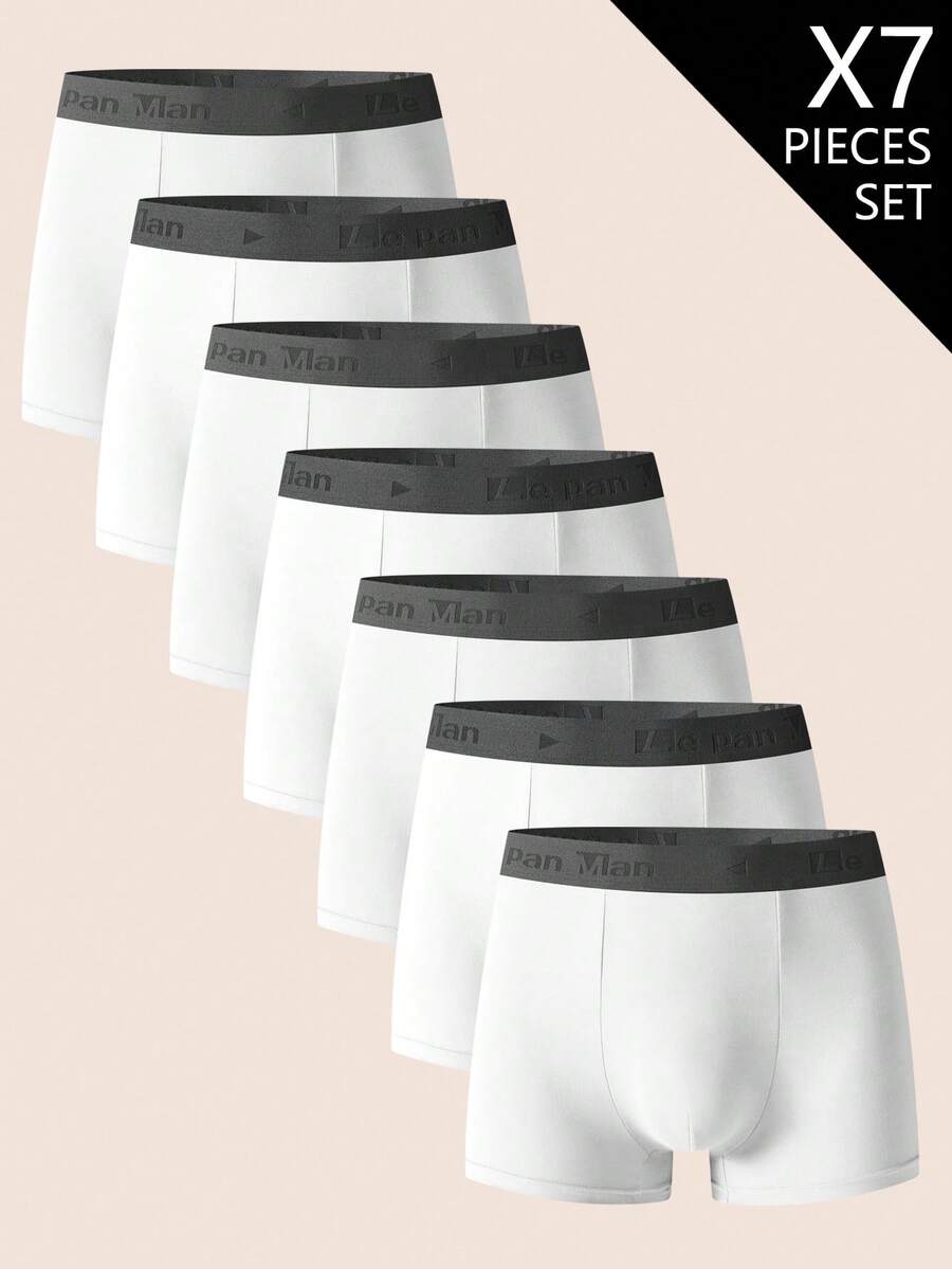 EverLounge Quần lót boxer nam 7 chiếc/gói, in chữ phối màu tương phản, thoải mái. - Nhiều màu - Xem 1