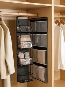 Set Of 1/3 Pieces 4-Layer Over-The-Door Hanging Storage Rack, Wall-Mounted Storage Rack For Cosmetics, Large-Capacity Storage Box With Transparent Window, Suitable For Children's Room, Bathroom, Wardrobe, Bedroom, Dormitory; Can Store Diapers, Holiday Gifts - Multicolor - View 2