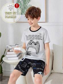 2pcs/Set Casual Comfortable Soft Pattern T-Shirt And Shorts Pajama Set For Teen Boys For Everyday Wear Summer Model Soft And Comfortable Fabric Cool And Comfortable 2026 New Teen Set For Men Snug Fit - Multicolor - View 9
