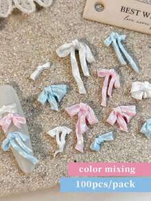 100pcs Butterfly Nail Art Decorations, Blue, White, Pink 3D Butterfly Nail Art Accessories, Cute DIY Nail Art Decor Techniques, Nail Art Crafts Nails Nail Supplies - Multicolor - View 11