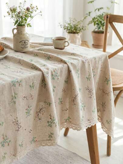 Cirelle 农舍风花卉桌布 - 清新简约的美式乡村风格，四季皆宜的野餐和餐桌罩