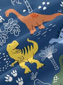 PopScrub 卡通恐龙印花休闲简约工作服上衣 - 彩色 - 查看 3