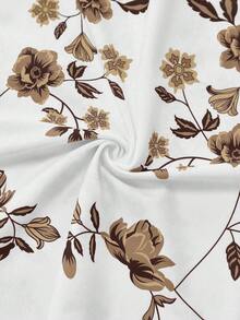 Franclia Đầm và áo khoác voan hoa mùa hè dành cho nữ cỡ lớn, bộ đồ 2 mảnh thanh lịch, đồ phối hợp mùa hè cho nữ, quần áo nữ, đầm kiểu cổ điển, trang phục mùa hè cho nữ, đầm in hoa. - Cà phê nâu - Xem 9