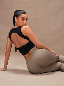 Lumalex Áo sơ mi thể thao có lưng khoét lưng chắc chắn - màu đen - Xem 9