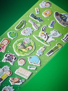 Rick and Morty X SHEIN Graffiti Waterproof Sticker, Suitable For Decorative Notebooks, Mobile Phone Cases, Suitcases, Etc - Multicolor - View 4