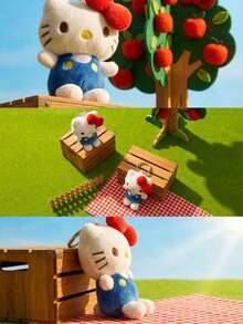 POKOJA LAND HELLO KITTY AND FRIENDS | 小猫钥匙扣，4英寸经典站立式钥匙扣，毛绒系列钥匙扣，可爱卡通人物钥匙配件，趣味十足的包包装饰品，汽车内饰装饰品，日常搭配装饰，青少年完美节日生日礼物 - 彩色 - 查看 4