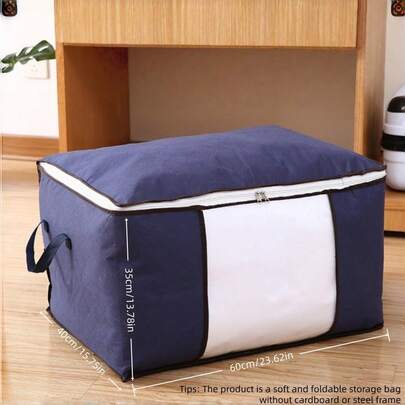 1个大容量收纳袋，无纺布被子收纳袋，被子旅行搬家收纳打包袋，衣物行李收纳袋，适用于季节性收纳整理，可用于秋季装饰、节日装饰、房间装饰、家居装饰、卧室装饰、圣诞节等节日送礼。