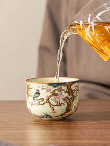 Bộ 2/4 tách trà sứ, tách trà sứ tráng men rạn kiểu Trung Quốc, tách trà gia đình dùng trong các buổi tụ họp, tách trà Kung Fu, tách nếm trà, tách nước. - Nhiều màu - Xem 1