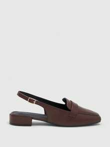 CUCCOO BIZCHIC Women's Shoes Brown Square Toe Commuting Simple Wear Fashionable Flat Shoes - Coffee Brown - View 2
