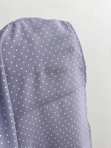 Elamini 波点印花翻领修身短袖女式衬衫，夏季女式衬衫，夏季女式短袖上衣，女式上衣，女士休闲Polo衫 - 紫色 - 查看 6