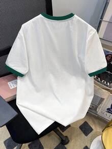 Manfinity Joysei Men's Green Patchwork Ocean Creature Print T-Shirt - White - View 3