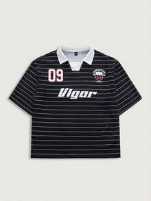 Courvante AXEPEAK 男士休闲时尚街头 Polo 衫 - 黑與白 - 查看 1