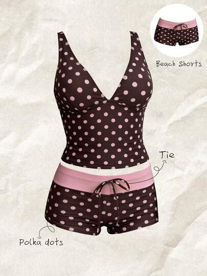 Elavelle 女士高腰蝴蝶结印花比基尼泳裤，春夏款