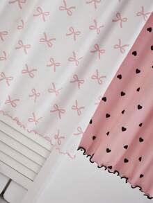 Genkimix Kids 2pcs Girls Knitted Butterfly Print Nightgown, Summer - Pink - View 6