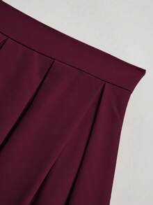 Olithes Women's Casual Pleated Skirt, Versatile For Spring & Autumn - Red Violet - View 7